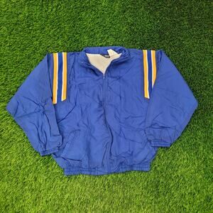 Vintage Y2K Two-Toned Windbreaker Jacket Womens Large 21x23 Blue